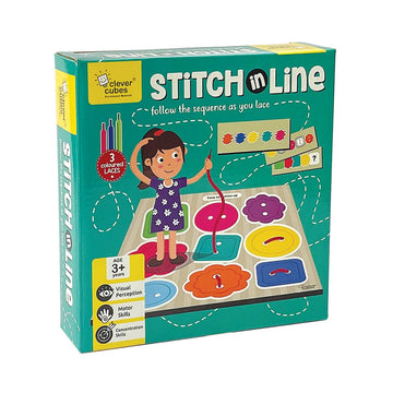 Clever Cubes Stitch in LINE, Motor Skills Games, Activity Games, Educational Games, Return Gifts for Kids, Multicolour