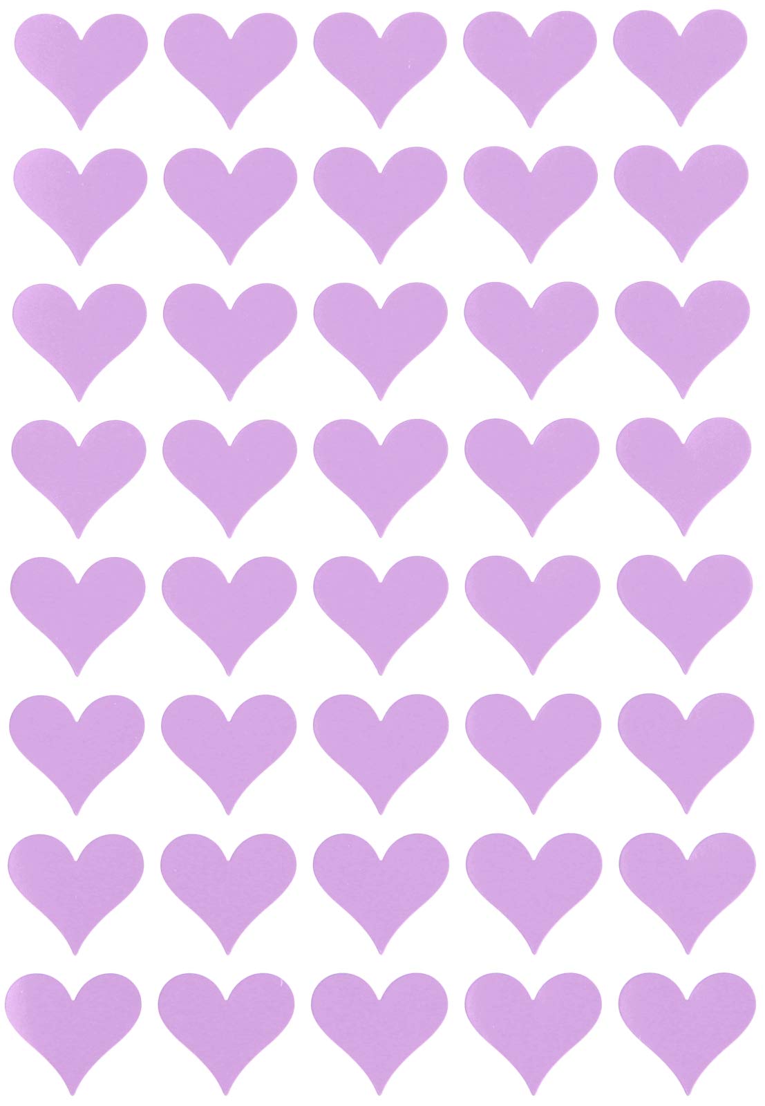 19Mm (3/4 Inch) Pastel Purple Heart Sticker Sheets Crafting Labels For Decorations And Party Supplies - 4320 Pack By Royal Green