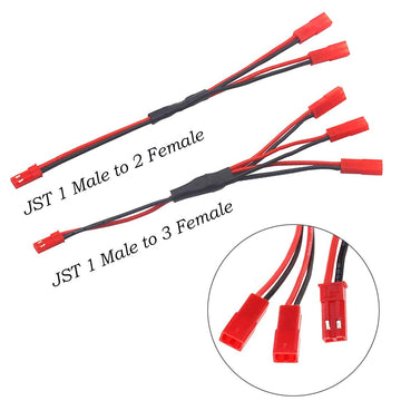 6PCS JST Plug Splitter JST Male Female Y Cable JST Y Parallel Adapter Harness JST to JR Adapter for Traxxas TRX-4 1/10 RC Car Cr