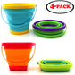Gosu Toys Foldable Sand Bucket Expandable Sand Pail Square and Circle for Beach Multi Purpose for Kids Collapsible Silicone Buck