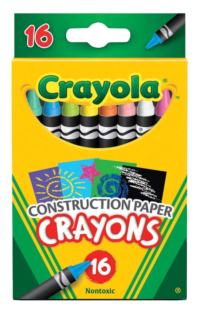 Crayola Construction Paper Crayons (16ct), Kids Crayons, Long-Lasting, Non-Toxic, Vibrant Colors for Kids Arts and Crafts, Ages 