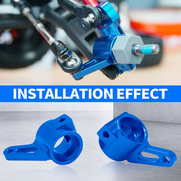 OGUNKE RC Aluminum Alloy 2WD Front Caster Block & Steering Blocks (Blue)