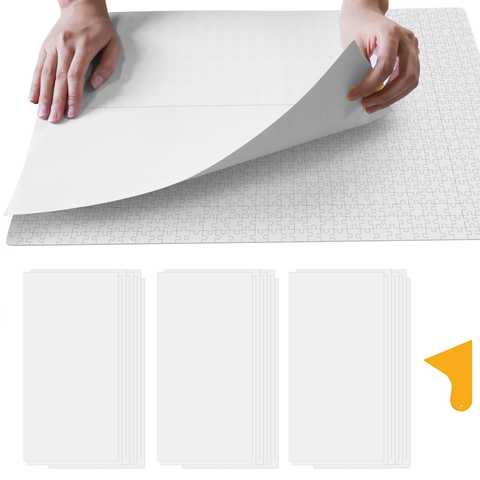 ALL4JIG Puzzle Saver - 24-Pack Puzzle Glue Sheets for 1000-3000 Pieces, Self-Adhesive Sticker Sheets, Easy to Preserve & Frame J