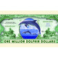 American Art Classics Dolphin Novelty $Million$ Dollar Bill Collectible In Collector Grade Currency Holder - Best Gift For Lovers Of Dolphins