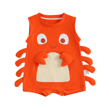 Mieeyali Halloween Newborn Baby Boy Girl Clothes Crab Crawfish Costume Gender Neutral Bodysuit Romper Sea Outfit (Red, 0-3 Month