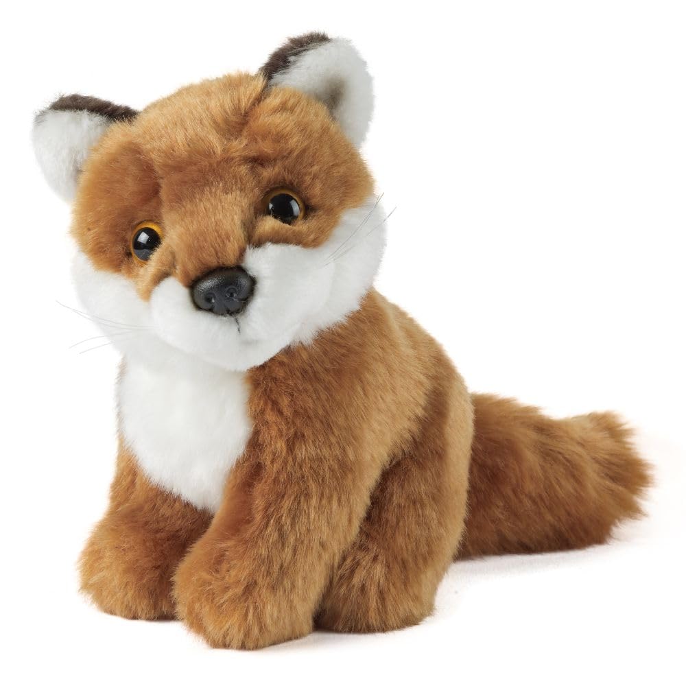 Living Nature Small Fox, Realistic Soft Cuddly Sitting Fox Toy, Naturli Eco-Friendly Plush, 6 Inches