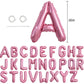 Toniful 52 Pieces 16 Inch Light Pink Letter A-Z Balloons,Custom Phrase Mylar Foil Alphabet Letter Diy Personalized Phrase Banner
