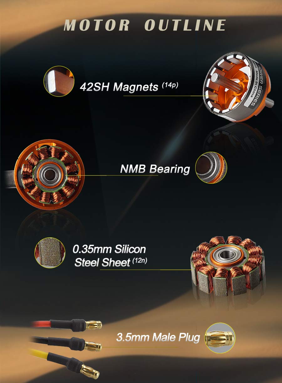 FLASH HOBBY Brushless Motor 3536 RC Outrunner Motor Electric DC Motor for Helicopter UAV Multicopter RC Plane Fixed Wing & Robot