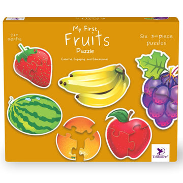 TOYKRAFTT Chunky Infant Floor Puzzle Toy, 3 Piece Puzzles for Kids Age of 2-3 Years, Fruit Puzzles for Toddlers Boys Girls, Educ