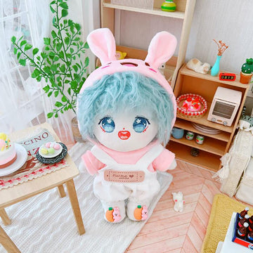 Niannyyhouse Rabbit Suit Dress Up Hoodie Corduroy Overalls Shoes 7.8In(20Cm) Plush Doll Stuffed Figures Toys Clothes Accessories