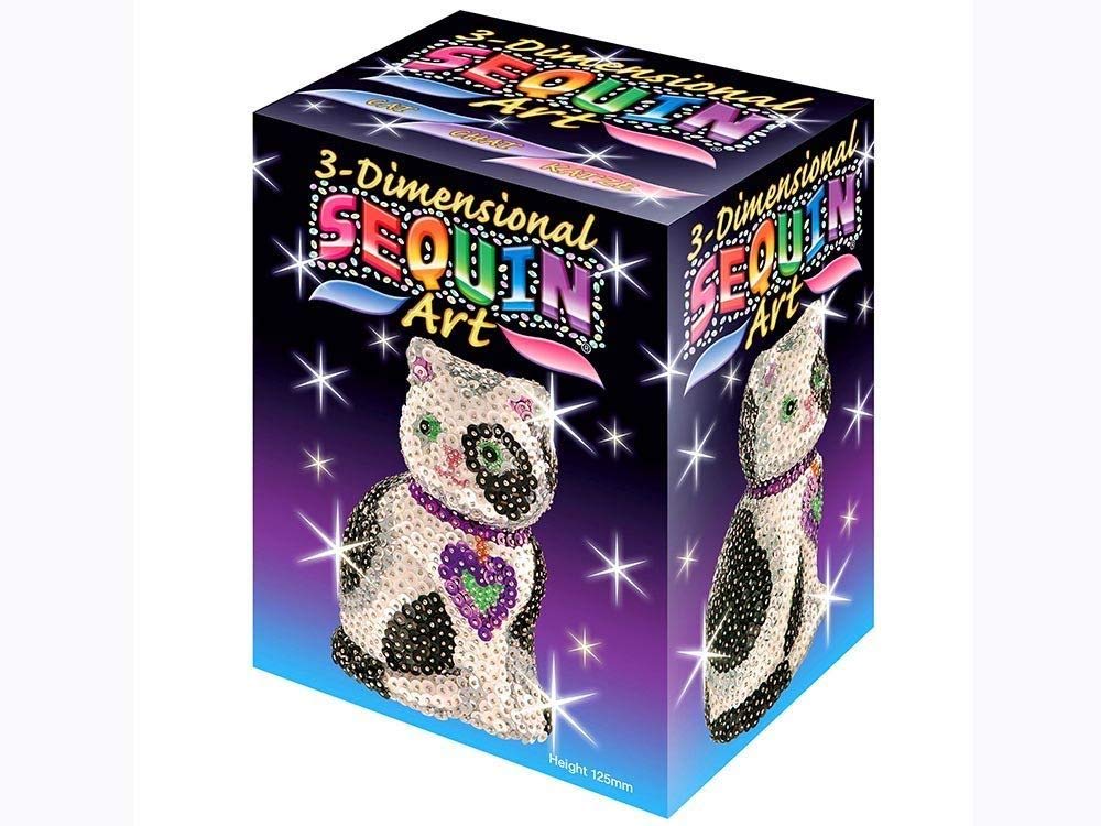 Sequin Art 3D, Cat, Sparkling Arts and Crafts Kit; Creative Crafts for Adults and Kids