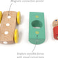 3 Piece Tegu Magnetic Racer Building Block Set, Teal Big Top