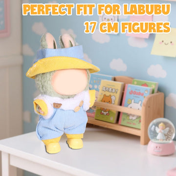 AICase for Labubu Clothes/for Labubu Outfits Clothes Set for 17cm Lububu Doll 3 Piece Set Hat Clothing for LA BUBU  Boys and Girls Stylish Adorable Dolls Clothes Accessories (No Doll)(C_Style)