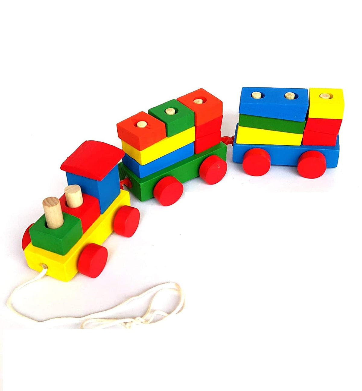 Little Mind Geometric Shapes Wooden Puzzle Stacking Toy Early Educational Toys Toddlers Kids 3 + Years