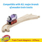 Set of 8 Male-Male Female-Female Wooden Train Track Adapters - Railway Expansion Accessories Compatible with Major Toy Trains -