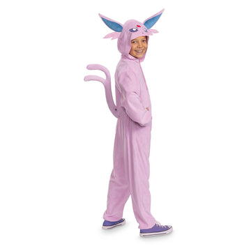 Disguise Pokemon Espeon Costume For Kids, Official Pokemon Outfit With Hooded Jumpsuit, Child Size (10-12)