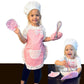 Toddler Baking Outfit / Pink Apron/ White Chef Hat/ Oven Mitt and Hot Pad (4 Items) -Toddler/Preschool Baking for Real Cooking o