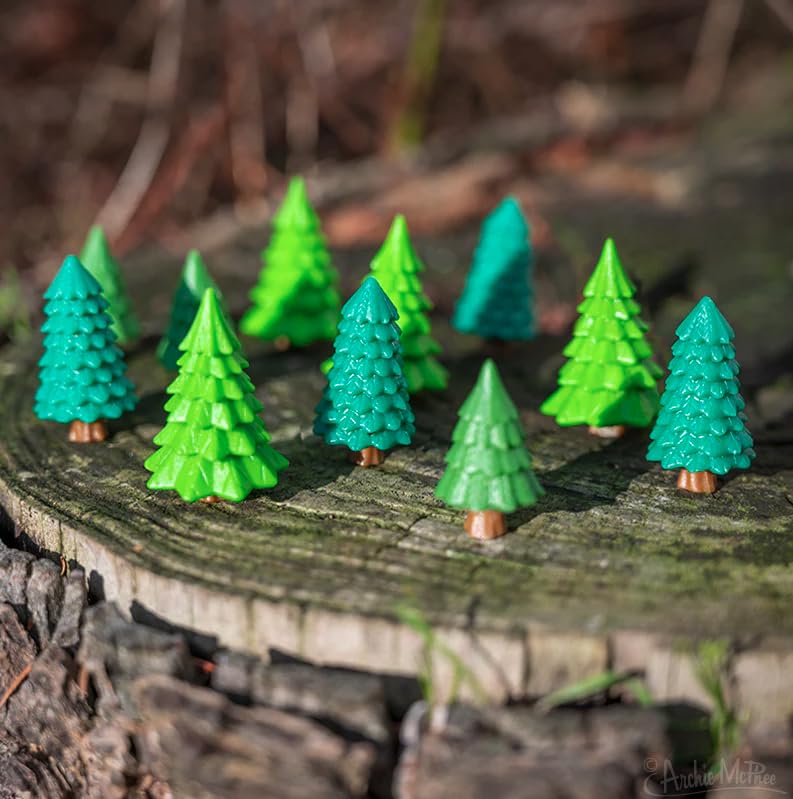 Accoutrements Itty Bitty Forest Trees 9 Piece Set - Miniature Trees for Creating Enchanting Landscapes - Soft Vinyl, Self-Standi