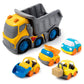P&C 12.2 Toddler Construction Dump Truck Toys for Ages 2-4, Beach Sand Outdoor Toy Cars Dump Truck Set with Sounds and Lights fo