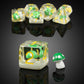 Mushrooms D&D Dice, DNDND 7PCS Resin DND Dice with Velvet Bag for Dungeons and Dragons Role Playing Games and Tabletop Games(Gre