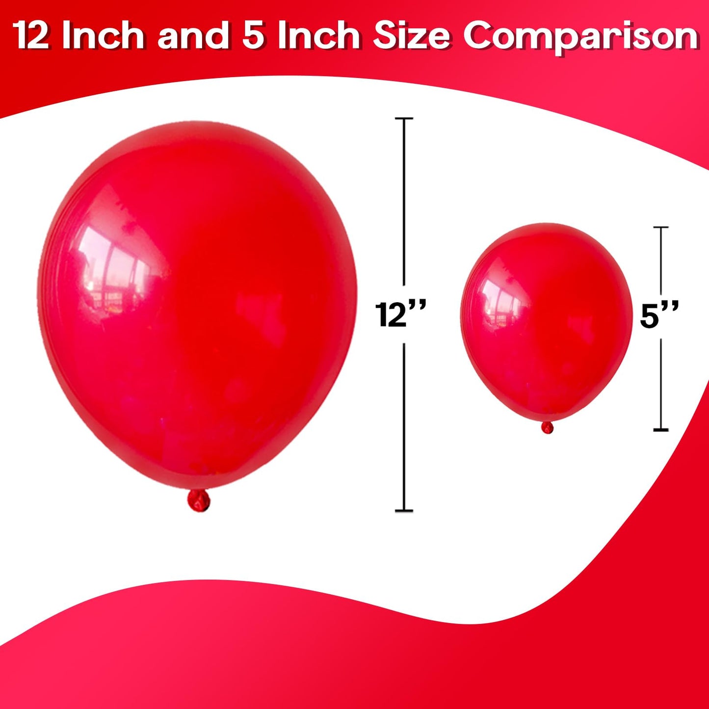 Jobkoo Red Balloons 5 Inch, 60Pcs Small Red Latex Balloon Matte Red Balloons For Balloon Arch Garland 5'' Mini Red Party Helium