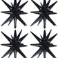 Toniful 4 Pcs 22Inch 4D Huge Black Star Balloons Explosion Star Mylar Foil Balloons For Party Supplies Backdrop Christmas,New Ye