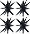 Toniful 4 Pcs 22Inch 4D Huge Black Star Balloons Explosion Star Mylar Foil Balloons For Party Supplies Backdrop Christmas,New Ye