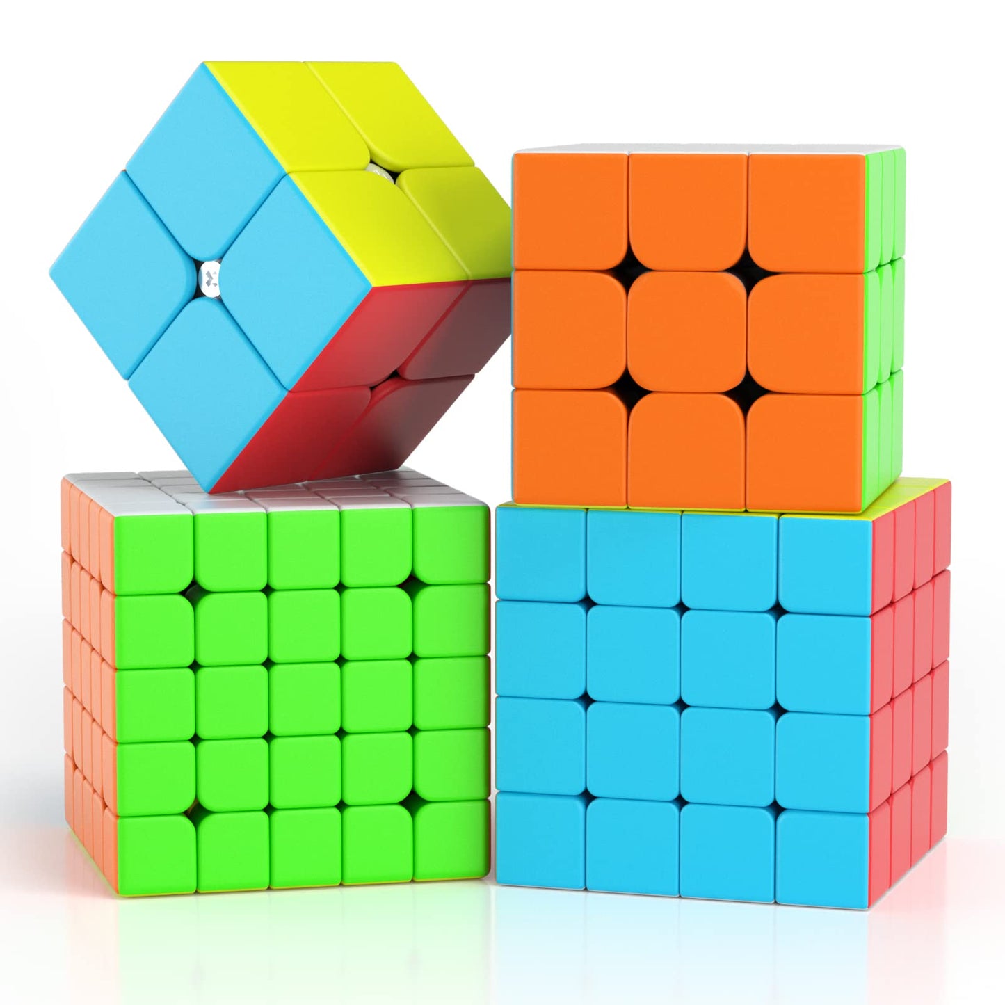 Vdealen Speed Cube Set, 2X2 3X3 4X4 5X5 Stickerless Speed Cube Bundle- Bright Magic Cube Pack, Smooth Cube Puzzle With Gift Pack