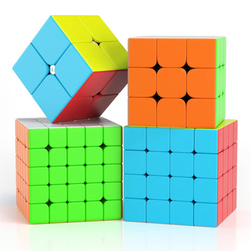 Vdealen Speed Cube Set, 2X2 3X3 4X4 5X5 Stickerless Speed Cube Bundle- Bright Magic Cube Pack, Smooth Cube Puzzle With Gift Pack