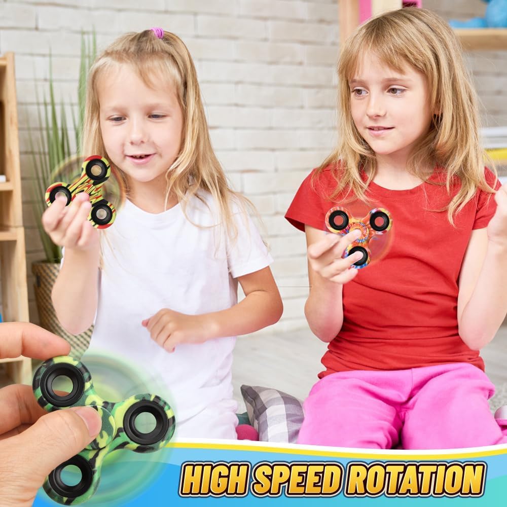 12 Pack Fidget Spinner Toy Bulk For Kids Adults, Metal Tri-Spinner Fidget Set, Hand Spinner For Stress Relief, Easter Birthday G