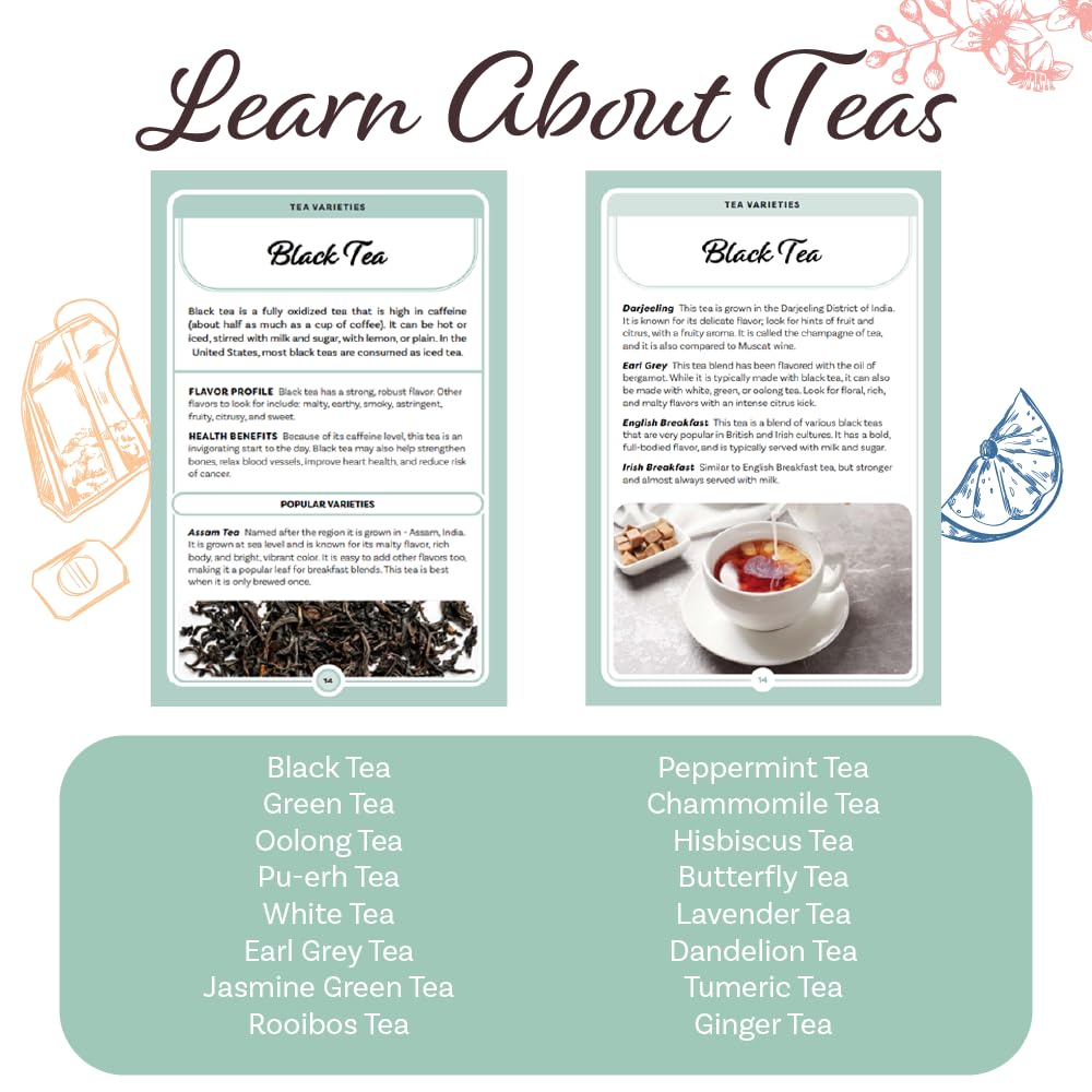 Smartea Cards, Complete Beginners Guide To Tea, Flashcards To Learn About Tea History, Tea Variety, Benefits, Pairing, Tea Party