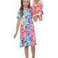 Bow Dream Girl Dress and Matching American Girl Doll Clothes for Girls Heart Shaped Print Size 130
