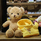 Galatee Cute Teddy Bear Plush Stuffed Animal, Teddy Bear With Coffee Hoodie, Gifts For Children(15.7'' Pink)