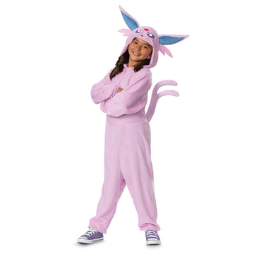 Disguise Pokemon Espeon Costume For Kids, Official Pokemon Outfit With Hooded Jumpsuit, Child Size (7-8)