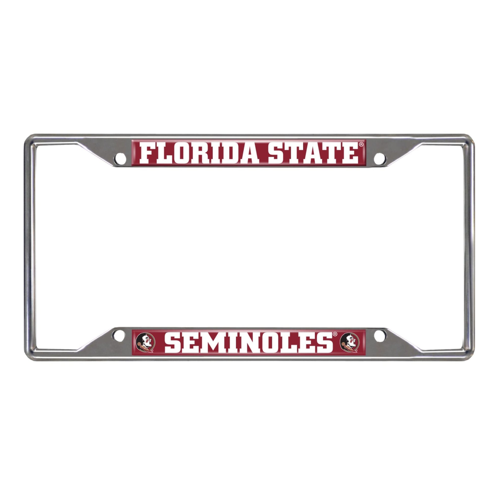 FANMATS 14859 Florida State Seminoles Chrome Metal License Plate Frame, Team Colors, 6.25in x 12.25in