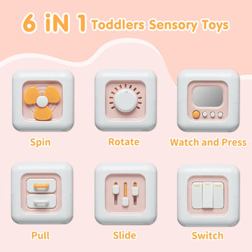 Montessori Toys For 1 Year Old, Baby Busy Board For Toddler 1-3, Activity Cube Travel Airplane Toys For Babies 12-18 Months,Chri