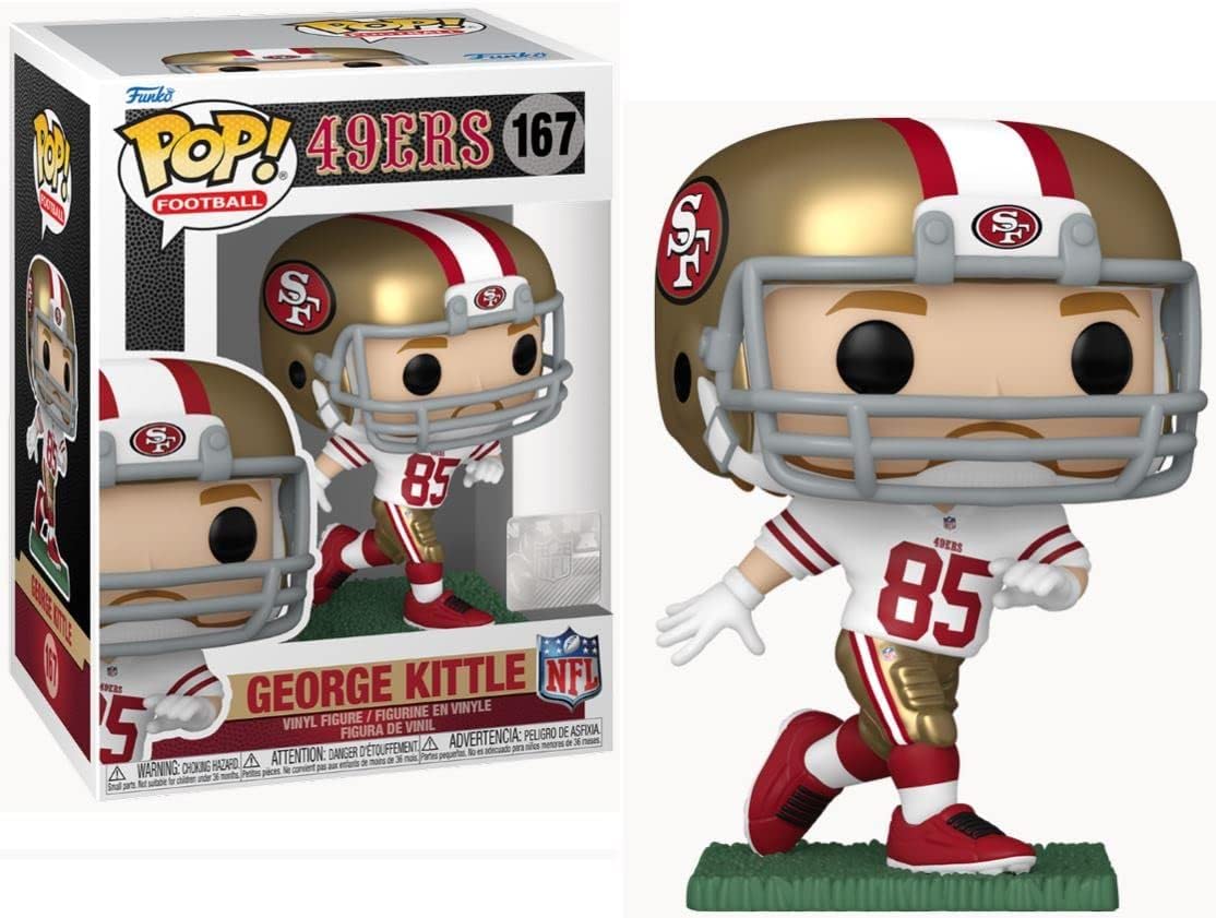 Funko POP Football Figure - 49ers George Kittle, 3.75" Vinyl, Multicolor, Model STL233790, Includes Box Protector Case