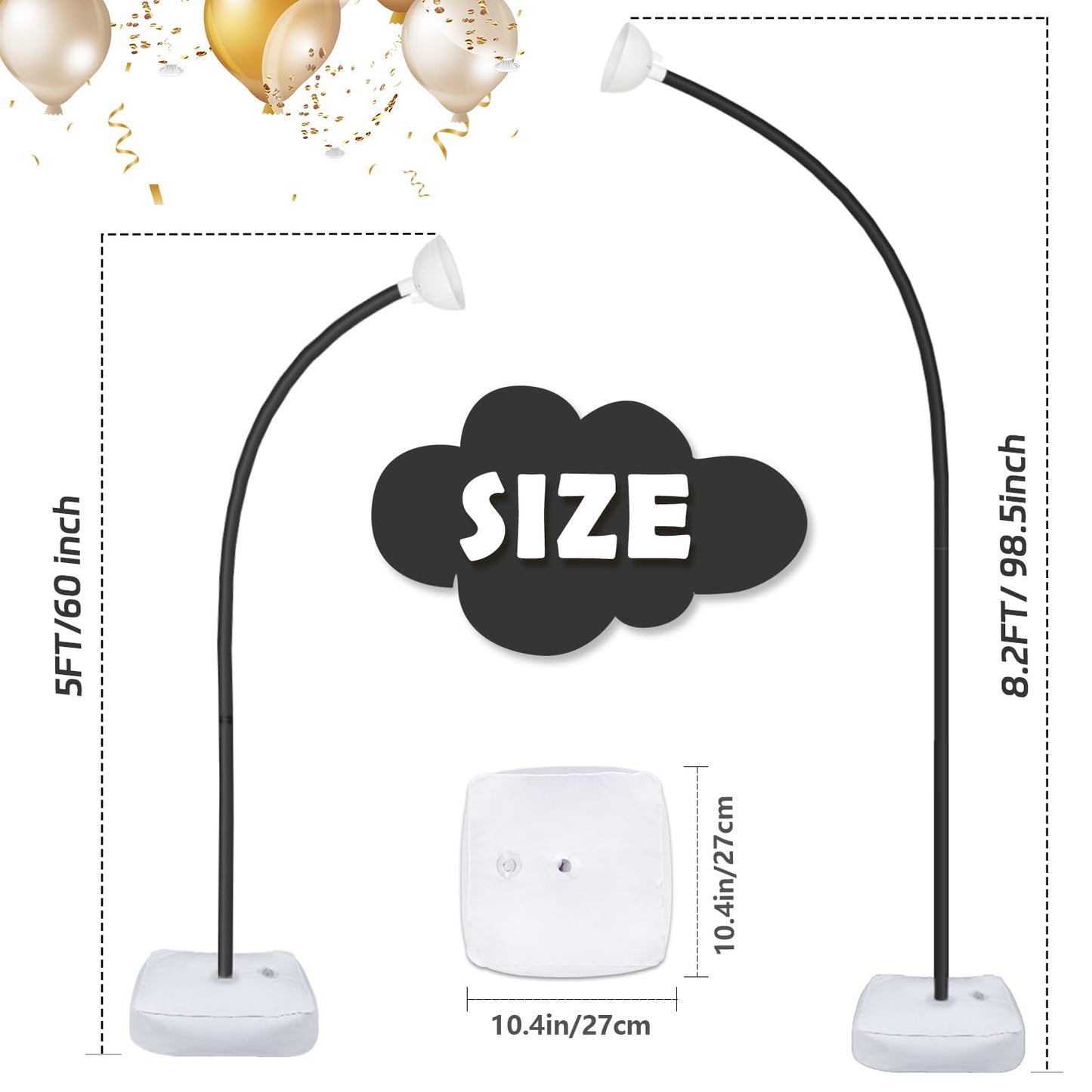 AerWo Balloon Arch Kit - 9.35FT & 6FT PVC Half Balloon Stand - Multicolor Backdrop for Weddings, Birthdays, Baby Showers, Graduations