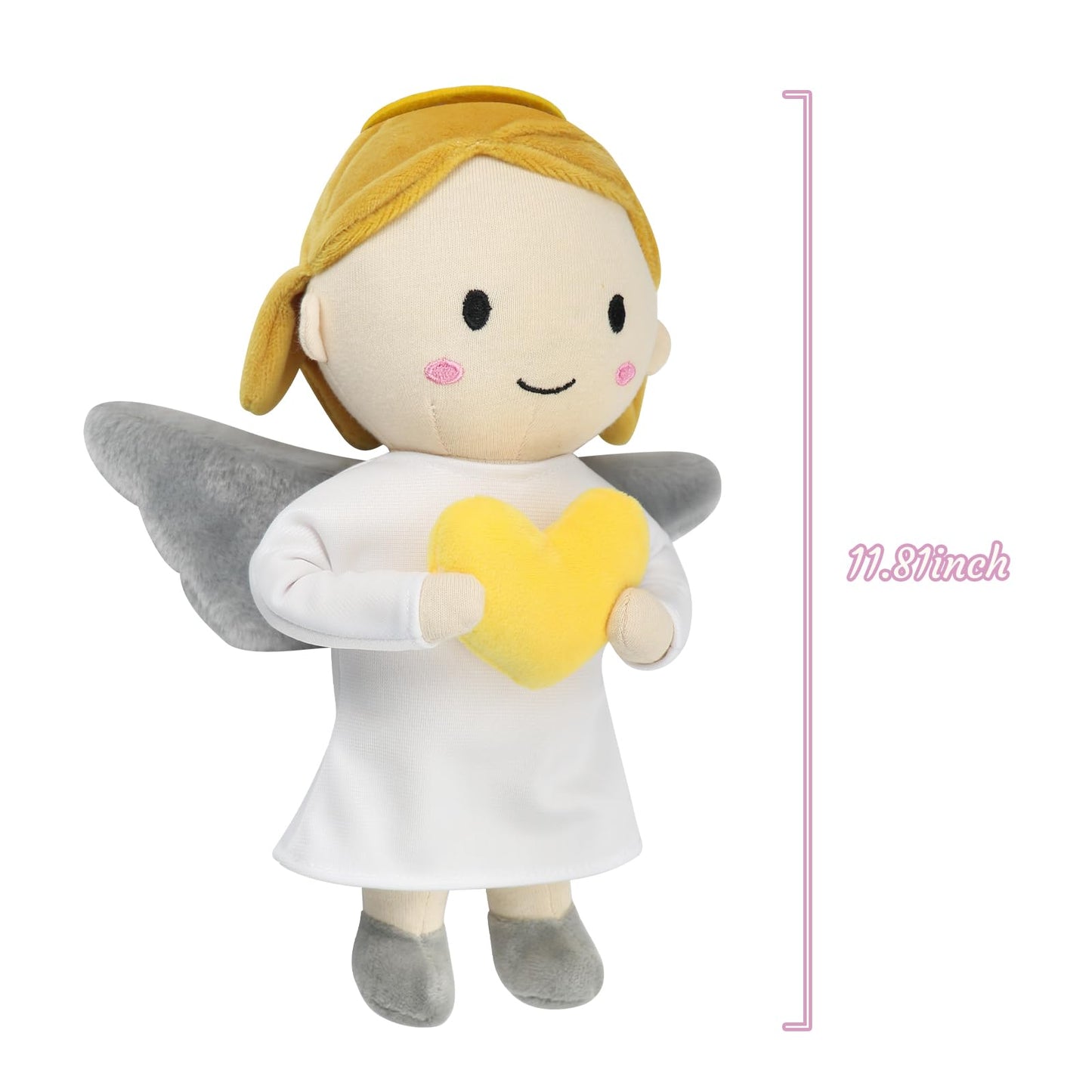Free-Space Angel Plush Doll Boy/Girl Baptism Gifts Guardian Angel Doll Toy (Angel Doll (Girl))