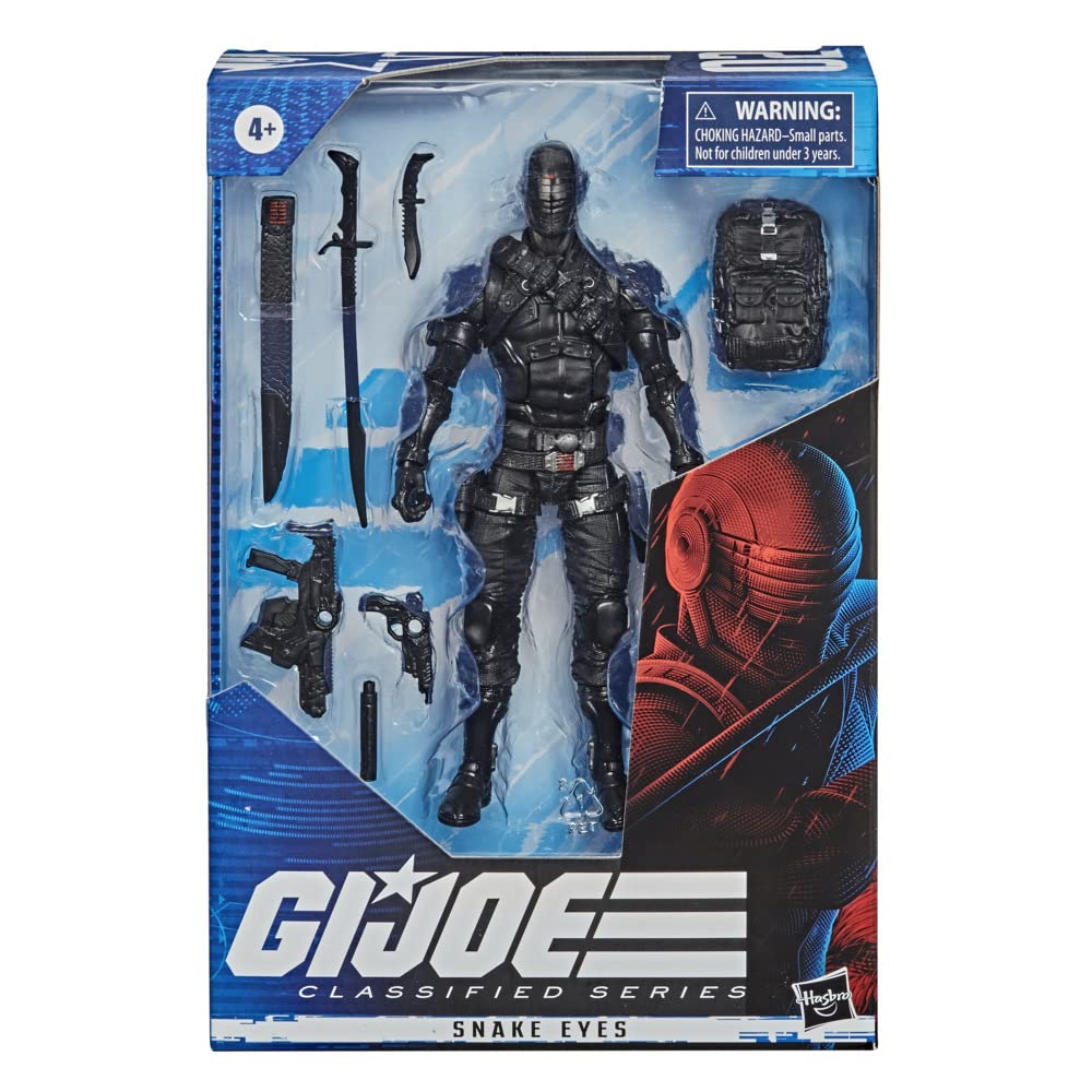 G.I. Joe Snake Eyes Action Figure 6-Inch Scale, Multicolor, Model E8490, Premium Collectible Toy with Accessories