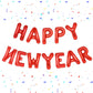 Pigetale Red Happy New Year Balloons, 16 Inch Happy New Years Letter Balloons, Happy New Year Banner, Happy New Year Decorations