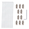 20Pcs Adjustable Pushrod Connector Linkage Stopper Dia 1.3Mm And 1.2 X 200Mm/7.8Inch Steel Z Push Rods Diy Parts For Rc Airplane