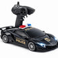 Vu Toys Remote Control Police Car For Kids (4+ Years) Includes Usb Pin Charging Cable - (Black) High-Speed Rechargeable Rc Car W