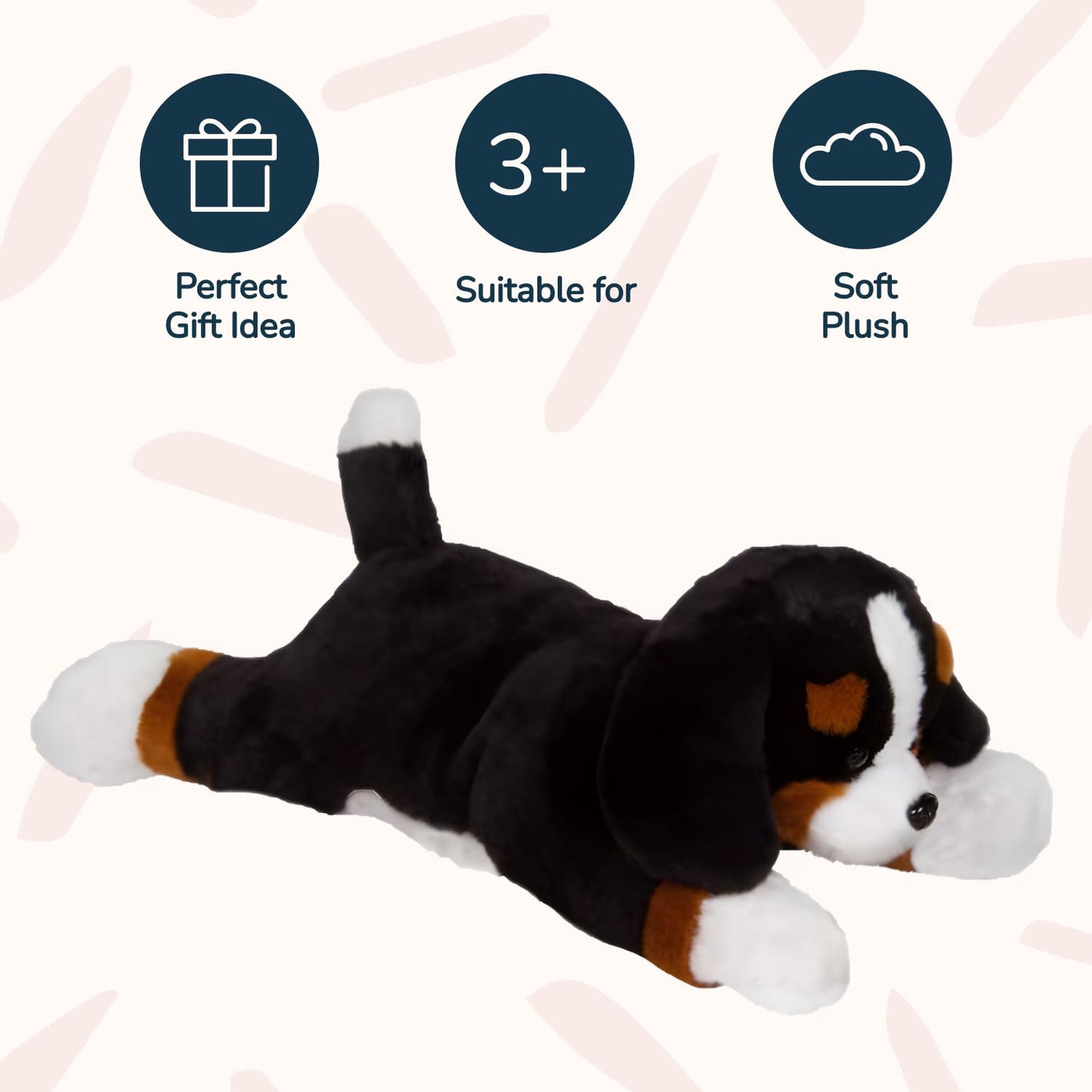 PixieCrush Mommy Bernese Dog Stuffed Animal Set with 4 Puppies - Plush, Multicolor, 5 Piece Assortment for Girls Ages 3-8