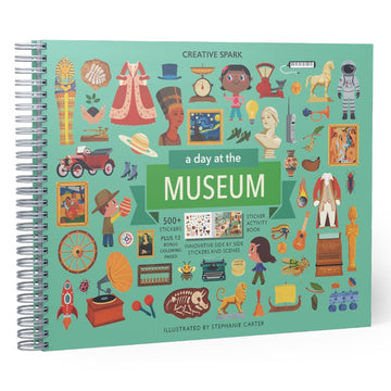Sticker Book for Kids 2-4, 500+ Kids Stickers, A Day at The Museum by Cupkin 12 Coloring Pages 12 Side by Side Scenes, Fun Toddl