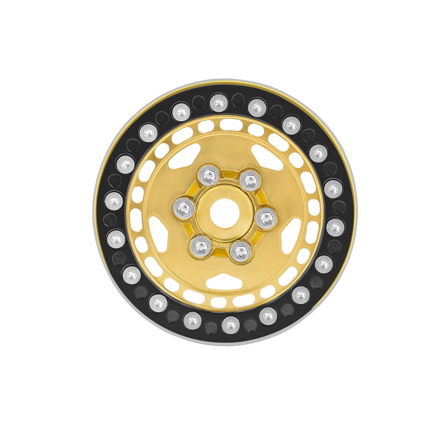 DJX CNC Machined 1.9    RC Crawler Beadlock Wheels (4pcs) for 1:10 RC Crawler Axial SCX10 iii TRX-4 Recat Gen8(Yellow)