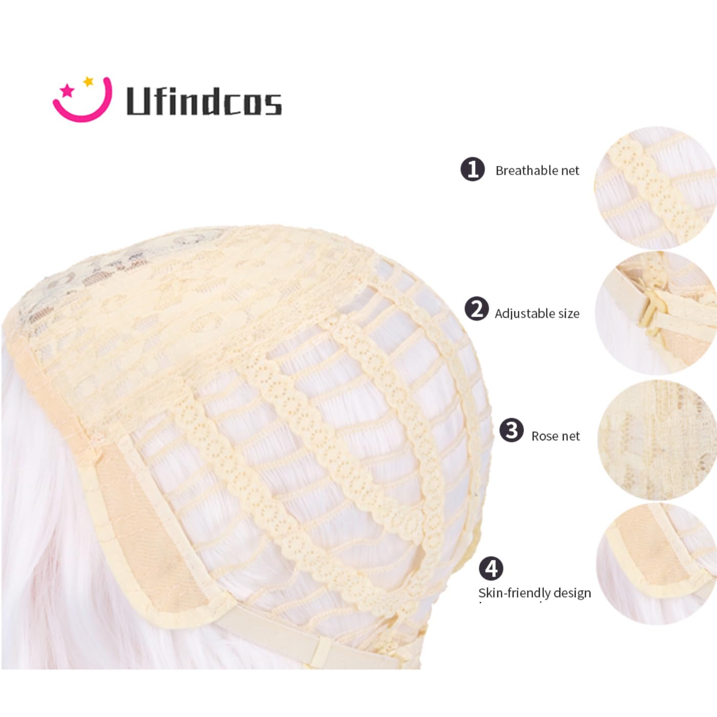 Ufindcos Light Blonde Wigs Long Wavy Curly Blonde Hair Wig Blond Wig With Bangs