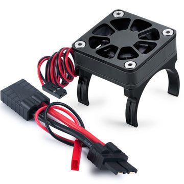 MORLORDY RC Cooling Fan 40mm 540 550 Motor Heat Sink for TRX4 Upgrades Accessories, Black