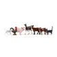 Schleich Farm World 7-Piece Farm Animal Gift Set Including Dalmatian  Cat  Pig  Goat  Rooster  Texas Longhorn Calf and Pinto Foal Animal Toys