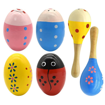 Wooden Easter Eggs Shakers Toys, Maracas Kids Hand Percussion Shakers Percussion Musical For Party Favors Kids Easter Basket Stu